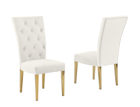 Lexington 7-Piece Rectangle Dining Set with 6 Velvet Upholstered Chairs, Modern Contemporary… - back view
