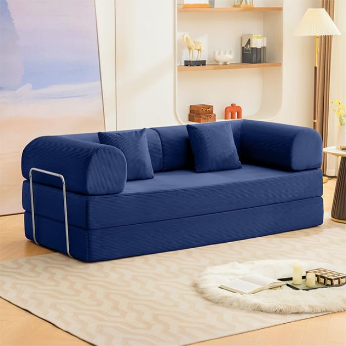 Perri 79" Boneless Modular Sofa with Deep Seating & Round Track Arms - Corduroy