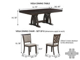 Vega Deep Dark Wood 7-Piece Dining Set — product view 6