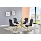 Alison Round Glass Dining Table in Gold