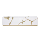 Taylor 87" High Gloss Lacquer TV Stand - detail view