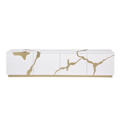 Taylor 87" High Gloss Lacquer TV Stand - detail view