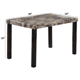 Britney 48" x 30" Transitional Faux Marble Top Dining Table, Rectangular Dining Table for 4 in… - side view