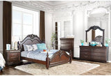Mandura Traditional Cherry Wood Queen Bedroom Set - English Style & Solid Wood Construction