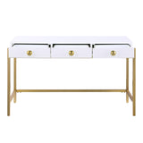 Trish 3 Drawer Computer Desk in Gold - close-up