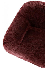Vander Boneless Barrel Accent Chair in Red Wine Faux Fur – view 8