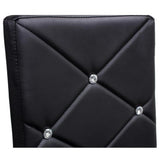 Faux Leather and Chrome Dining Side Chair in Black - side view