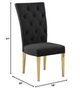Lexington Modern Velvet Upholstered Dining Side Chairs - side view