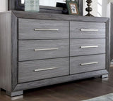 Raiden Queen Bedroom Set with Integrated LED Lighting and USB Charging - Transitional & Brushed Gray Finish