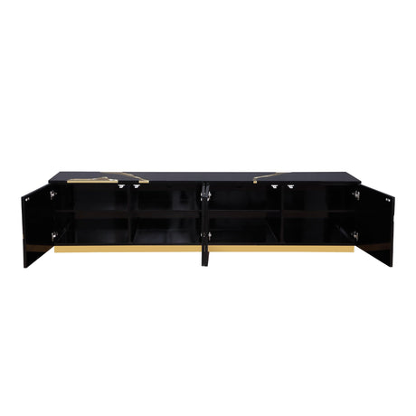 Taylor 87" High Gloss Lacquer TV Stand - room setting