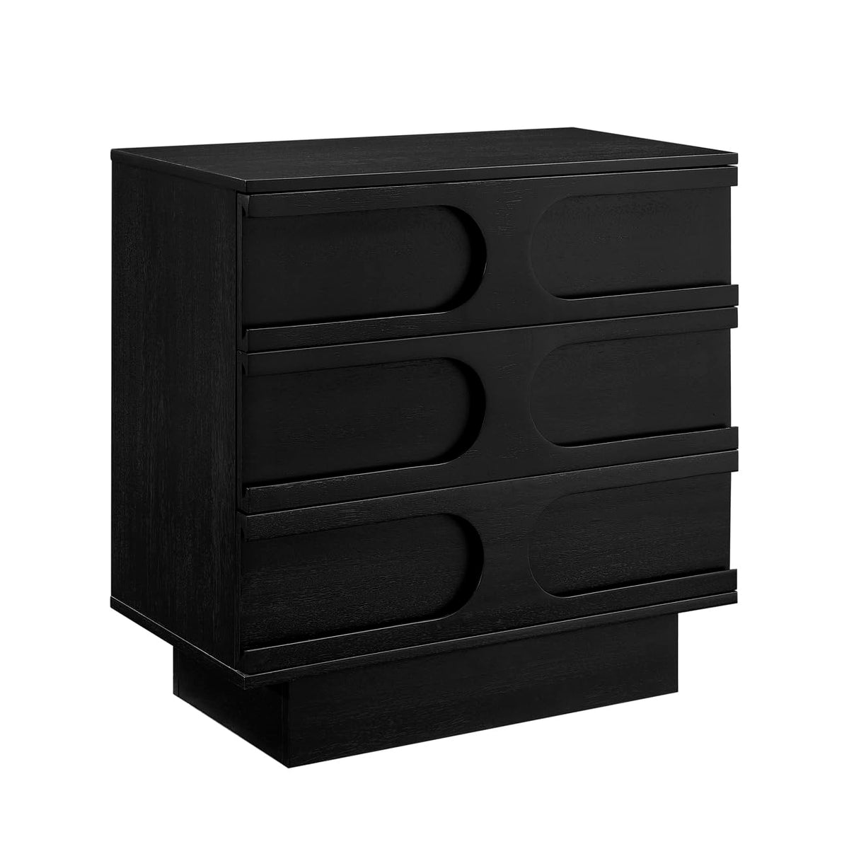 Capri carved inlay accent cabinet in black
