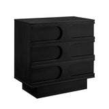 Capri carved inlay accent cabinet in black