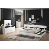 White Lacquer 2-Drawer Writing Desk Silver - angle view