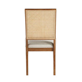 Kassy 5-Piece Cream with Walnut Rattan Dining Set - detail view