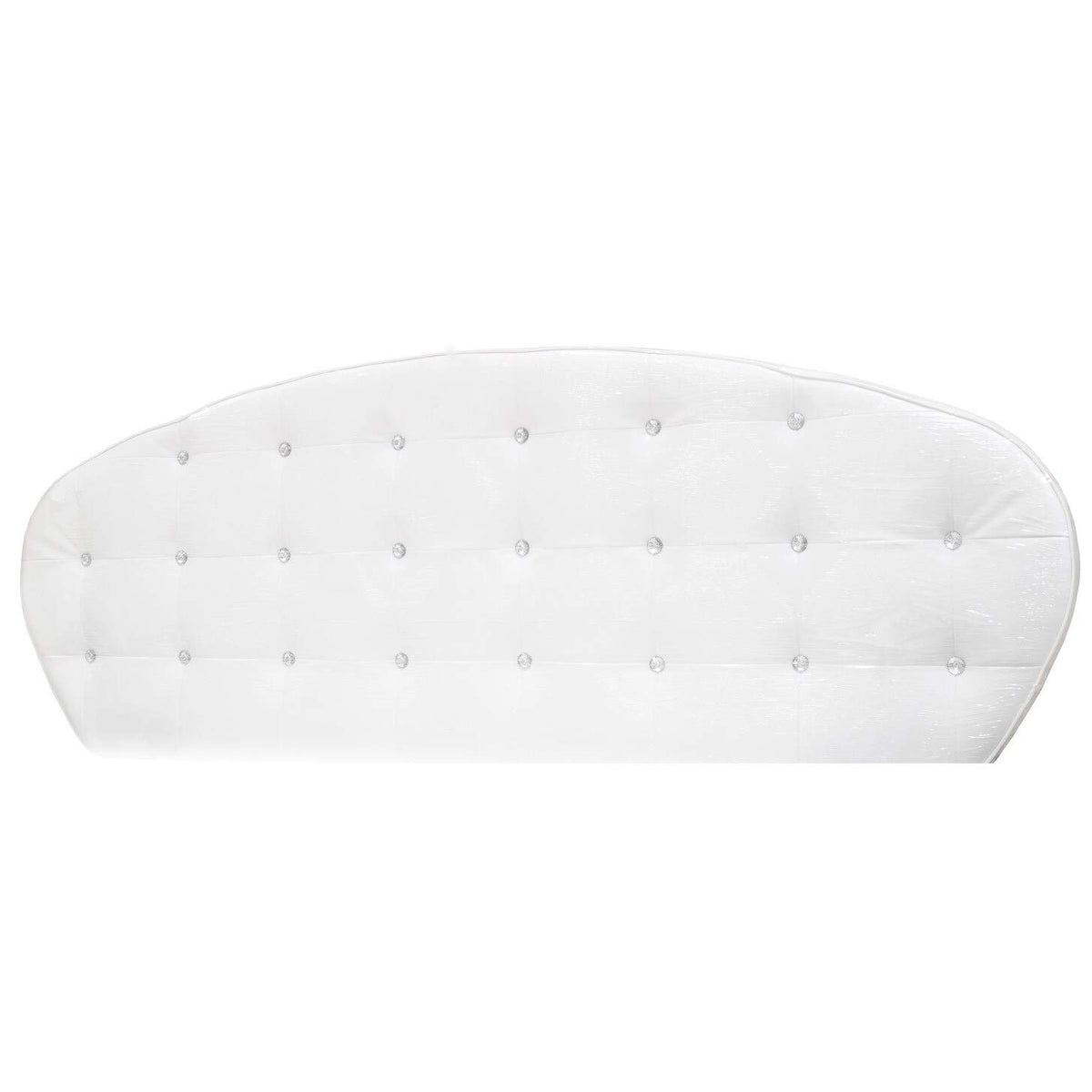 France Faux Leather Queen Platform Bed in White High Gloss - detail view