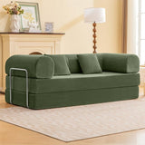 Perri 79" Boneless Modular Sofa with Deep Seating & Round Track Arms - Olive Green Corduroy