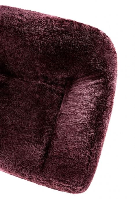 Vander Boneless Barrel Accent Chair in Red Wine Faux Fur – view 9