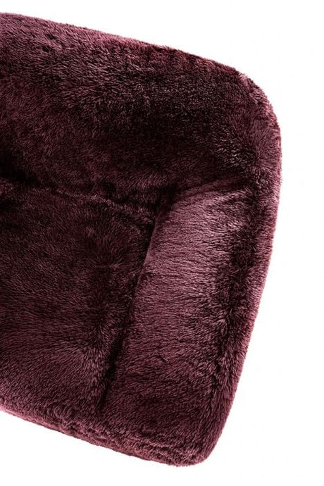 Vander Boneless Barrel Accent Chair in Red Wine Faux Fur – view 9