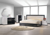 Berlin 5-Piece Modern Bedroom Set with Bed, Queen, 54" 4-Drawer Dresser with Left-Side Cabinet & 2 Shelves in…