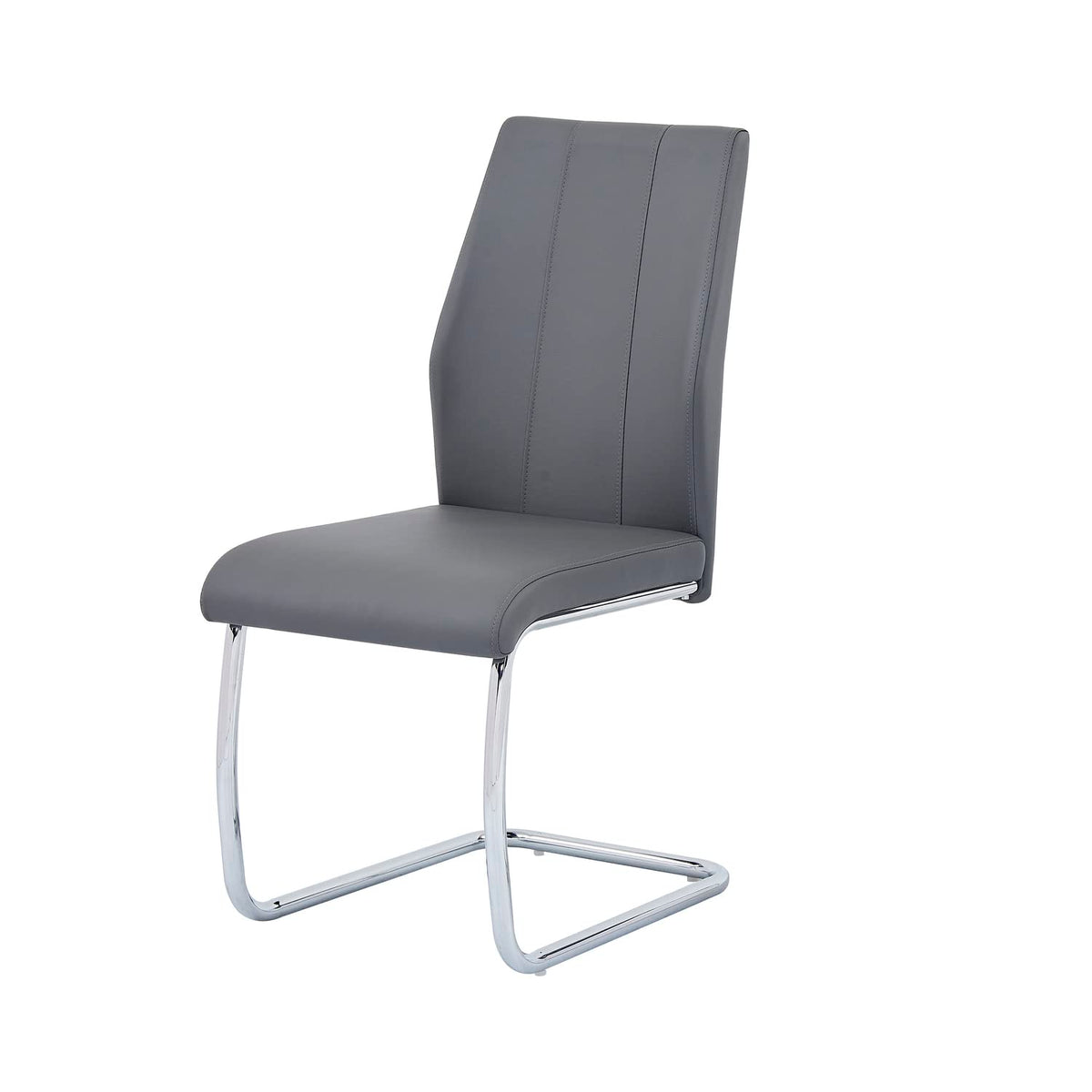 Upholstered Contemporary Faux Leather Side Chairs Grey