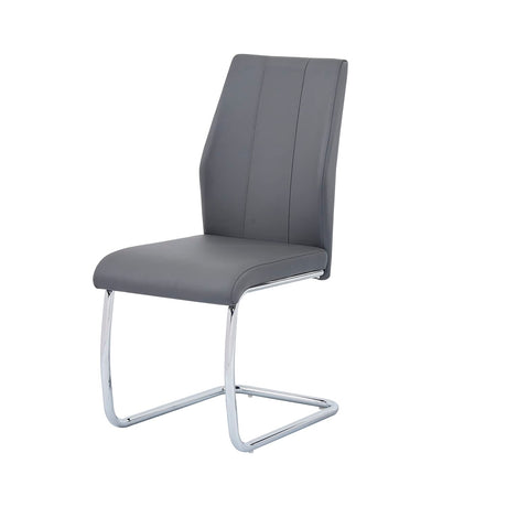 Upholstered Contemporary Faux Leather Side Chairs Grey