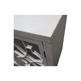 Tiffany Cottage Style Mirrored Sideboard in Antique Beige - angle view