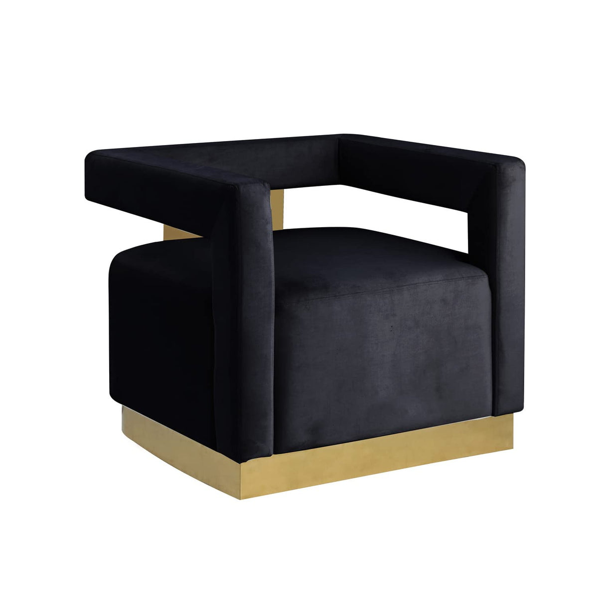 Hayes Tufted Modern Glam Velvet Accent Chair in Black