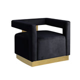 Hayes Tufted Modern Glam Velvet Accent Chair in Black