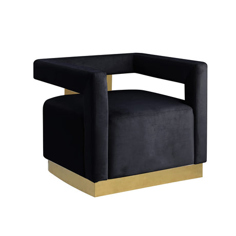 Hayes Tufted Modern Glam Velvet Accent Chair in Black