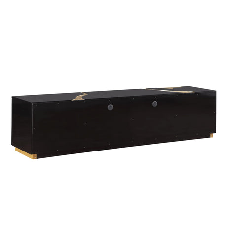 Taylor 87" High Gloss Lacquer TV Stand - detail view