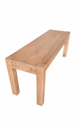 Janet 6-Piece Transitional Dining Set, 60" Rectangular Wood Table in Antique Natural Oak - angle view
