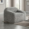 Vander Boneless Barrel Accent Chair in Fog Gray Faux Fur