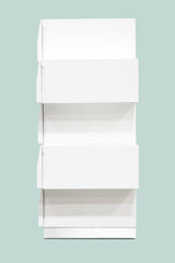 Spain 44" Modern 5-Drawer Bedroom Chest, Built-in Side Pulls in White/Silver - side view