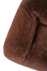 Vander Boneless Barrel Accent Chair in Cedar Brown Faux Fur – view 3