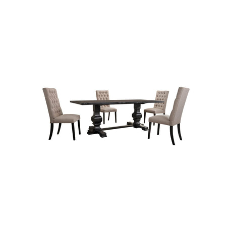 Rectangular 7 Pcs Dining Set in Black