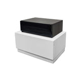 Modern White Lacquer Platform 5-Piece Bedroom Set, Eastern King - side view