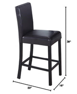 Melissa Faux Leather Counter High Chair in Espresso/Black - side view