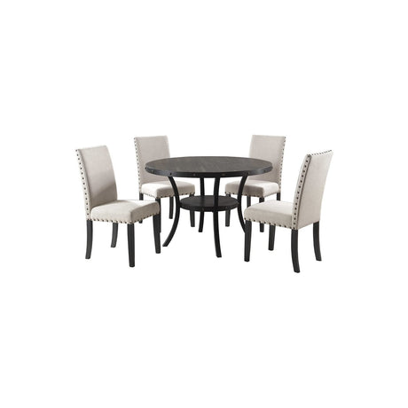 Darlington Round 5 Piece Counter Height Dining Set in Black