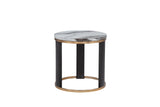 Tvano 24" Round End Table in Icelandic Ivory