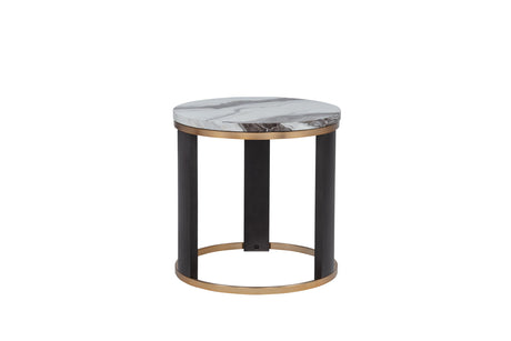 Tvano 24" Round End Table in Icelandic Ivory