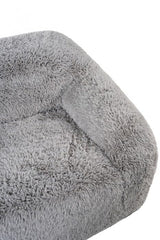 Vander Boneless Barrel Accent Chair in Fog Gray Faux Fur – view 7