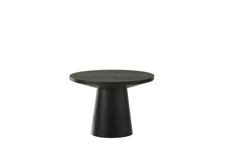 Terra 22" Round Pedestal End Table in Ebony Black