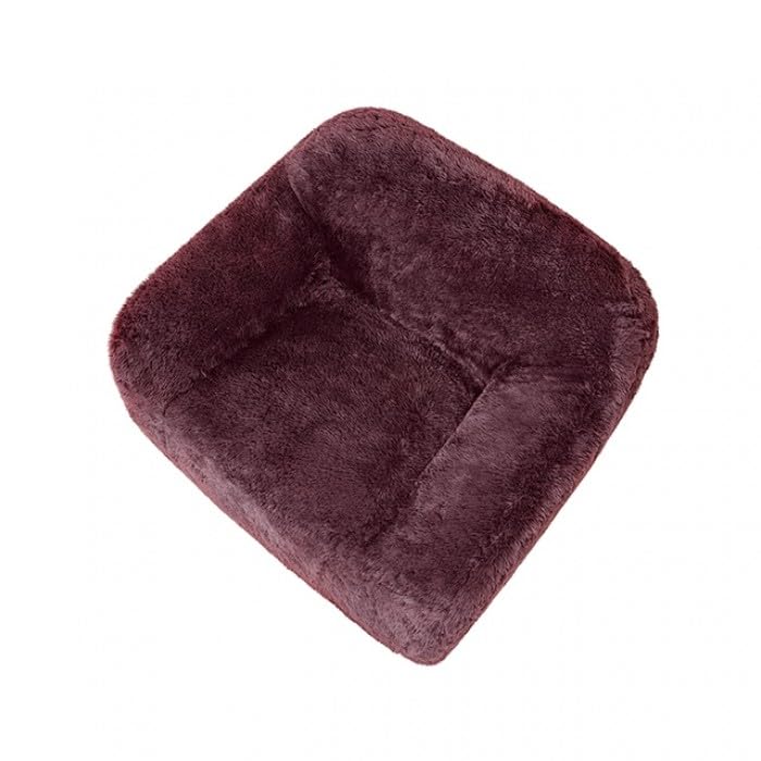 Vander Boneless Barrel Accent Chair in Red Wine Faux Fur – view 7