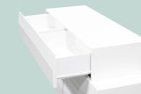 Spain 52" Modern 2-Piece Bedroom Dresser & Mirror Set, Built-In Side Pulls & Silver Base - room setting