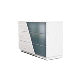 Manchester 5-Piece Wood Queen Bedroom Set in Zebra/White - side view