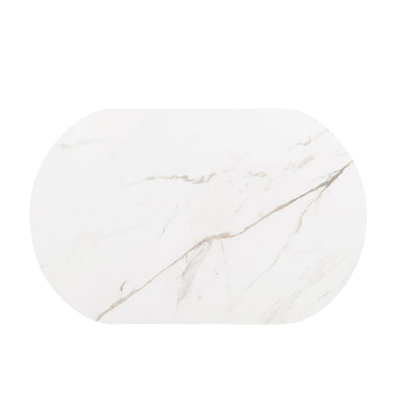 Trandell 22" High Modern Glam Faux Marble Top Nightstand - close-up