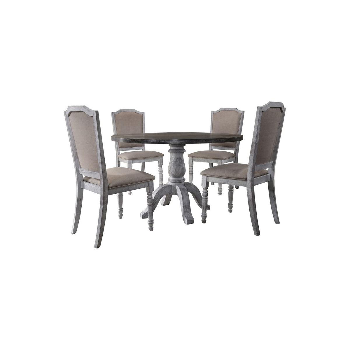 5 Pcs Cottage Dining Set in Weather Grey/White