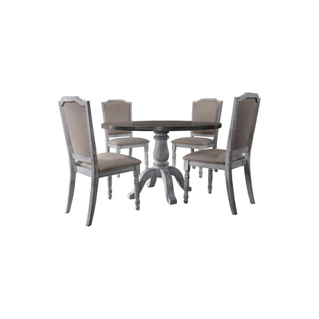5 Pcs Cottage Dining Set in Weather Grey/White
