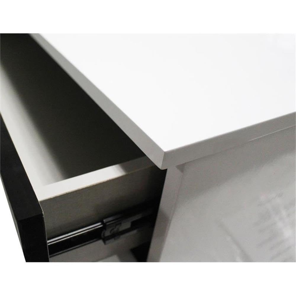 White Lacquer 2-Drawer Writing Desk Gold - angle view