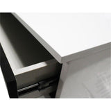 White Lacquer 2-Drawer Writing Desk Gold - angle view